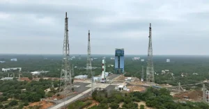 ISRO’s PSLV rocket at the launch complex