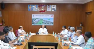 MoS Railways V Somanna reviewing Karnataka rail projects with South Western Railway officials