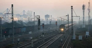 Kavach safety infrastructure supporting mixed passenger and freight operations across East Coast Railway
