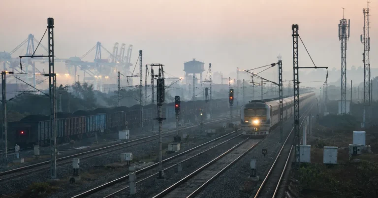 Kavach safety infrastructure supporting mixed passenger and freight operations across East Coast Railway