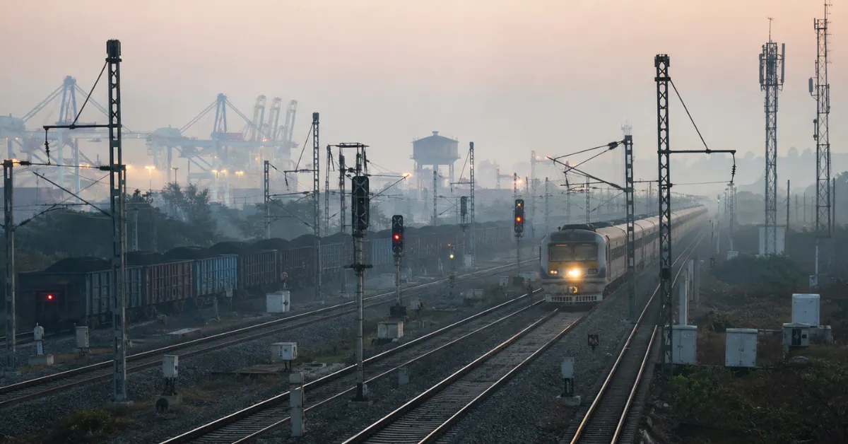 Kavach safety infrastructure supporting mixed passenger and freight operations across East Coast Railway