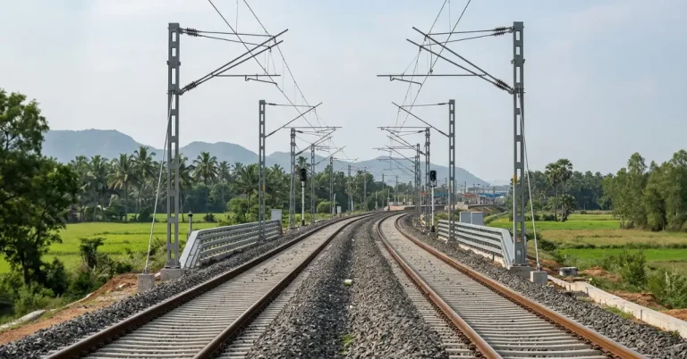 Kerala, Karnataka And Telangana rail projects infographic