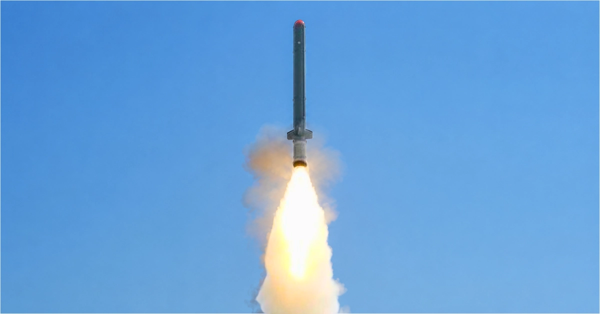 Long Range Land Attack Cruise Missile during flight test off the Odisha coast