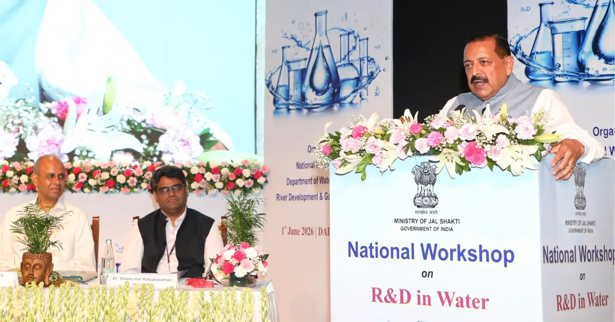 Union Minister Jitendra Singh addresses the National Workshop on R&D in Water during the launch of MAHA Water Mission in New Delhi