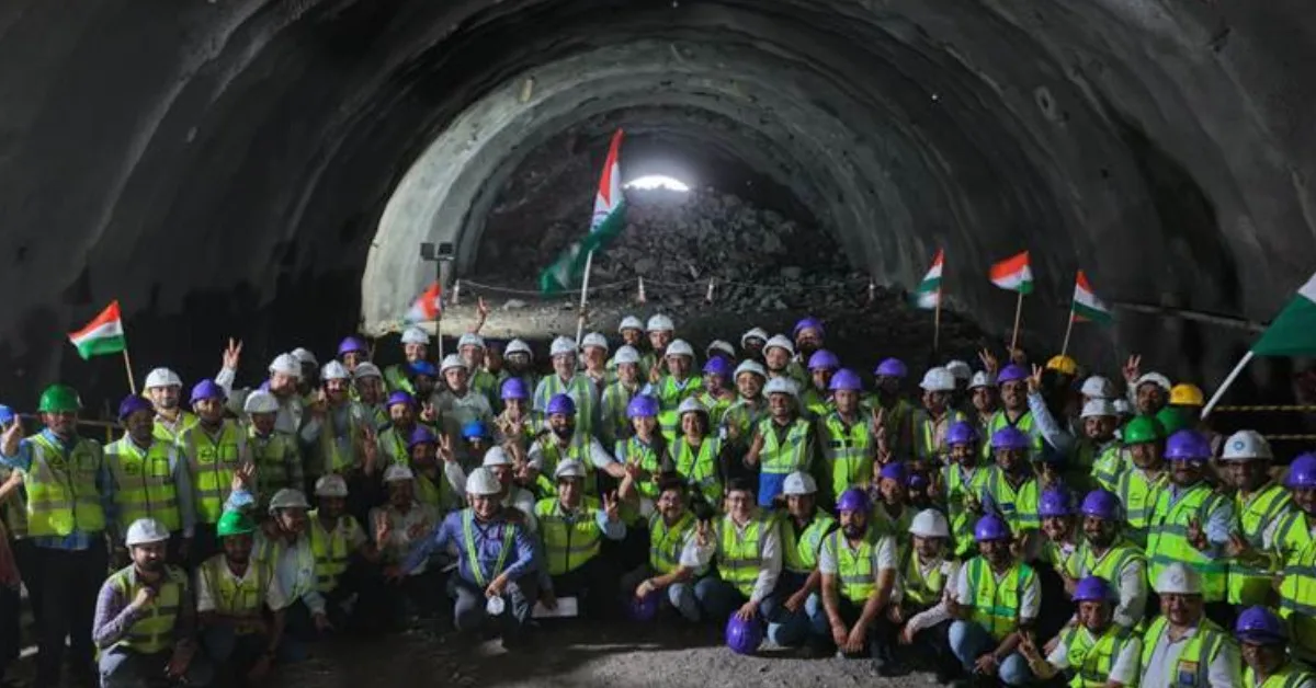 Alt Text Mumbai-Ahmedabad Bullet Train Project infographic showing MT-07 tunnel breakthrough