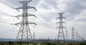 High-voltage transmission lines representing the power lenders approve merger plan between PFC and REC.
