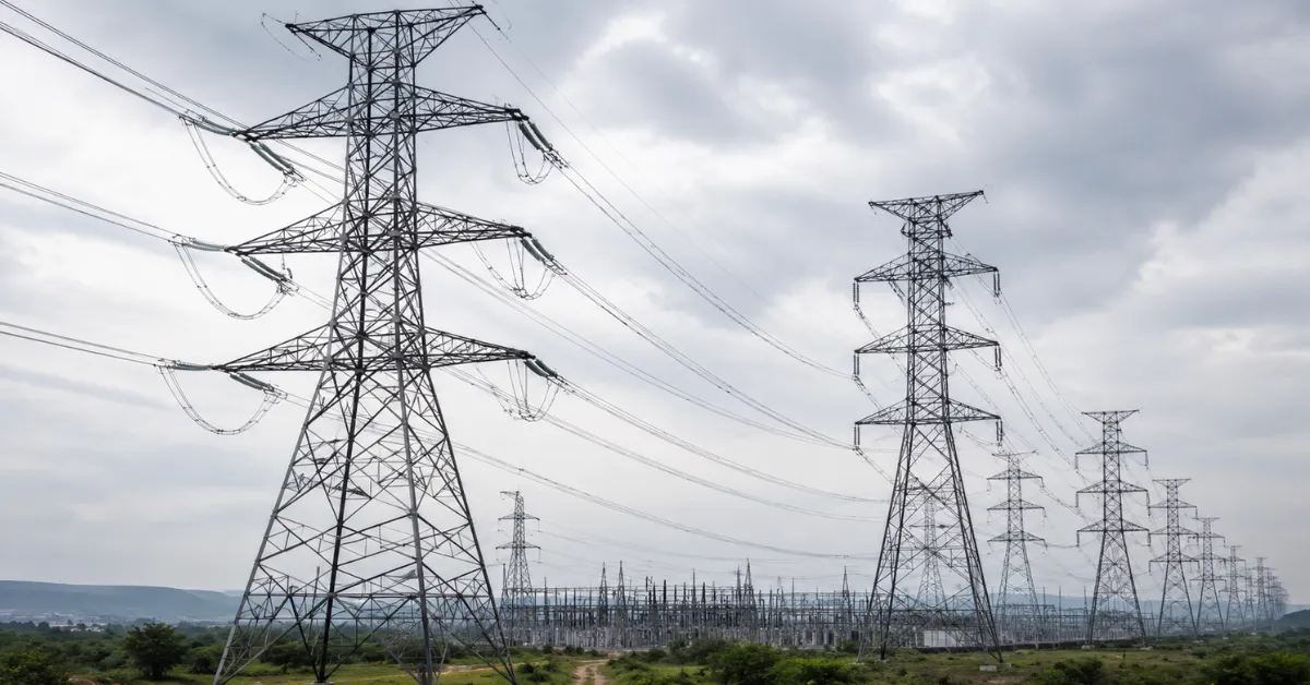 High-voltage transmission lines representing the power lenders approve merger plan between PFC and REC.