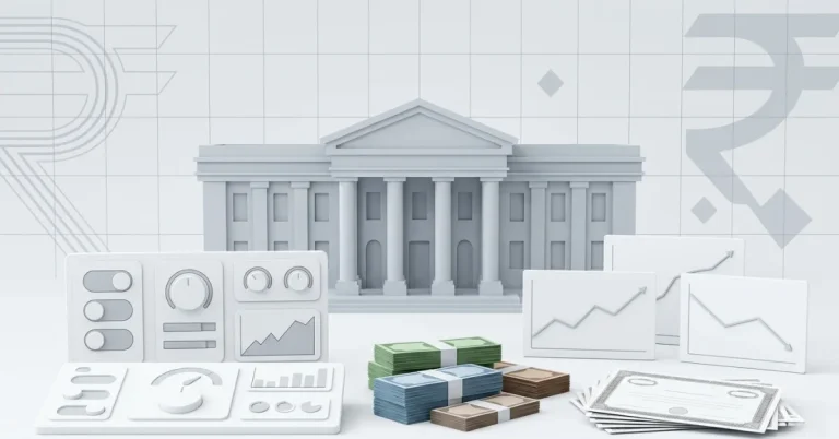 RBI foreign capital measures shown through a financial newsroom visual