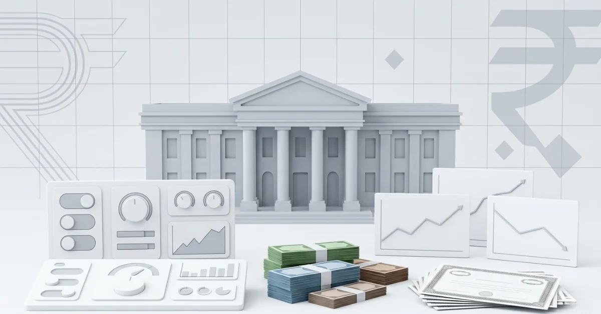 RBI foreign capital measures shown through a financial newsroom visual