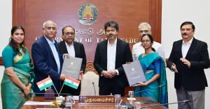 Tamil Nadu government signing MoU with Larsen & Toubro for investment projects in Chennai