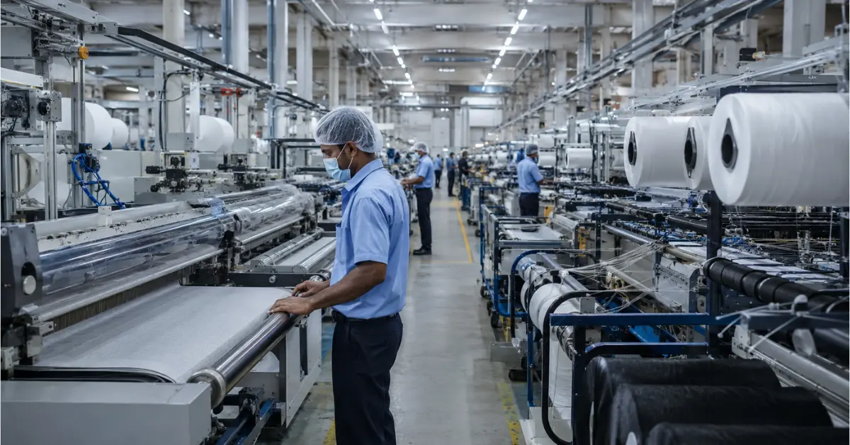 Modern textile manufacturing facility linked to textile PLI expansion in India