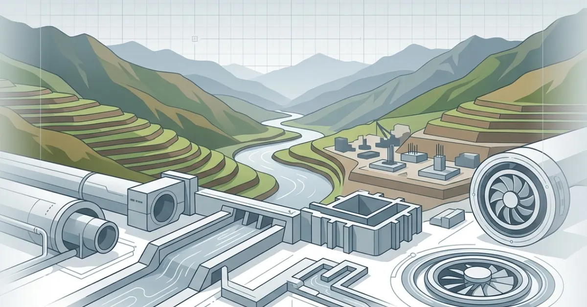 Wangchhu Hydroelectric Project shown through a text-free hydropower