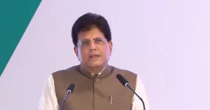 Commerce and Industry Minister Piyush Goyal addresses the Council for Leather Exports National Export Excellence Awards in New Delhi.