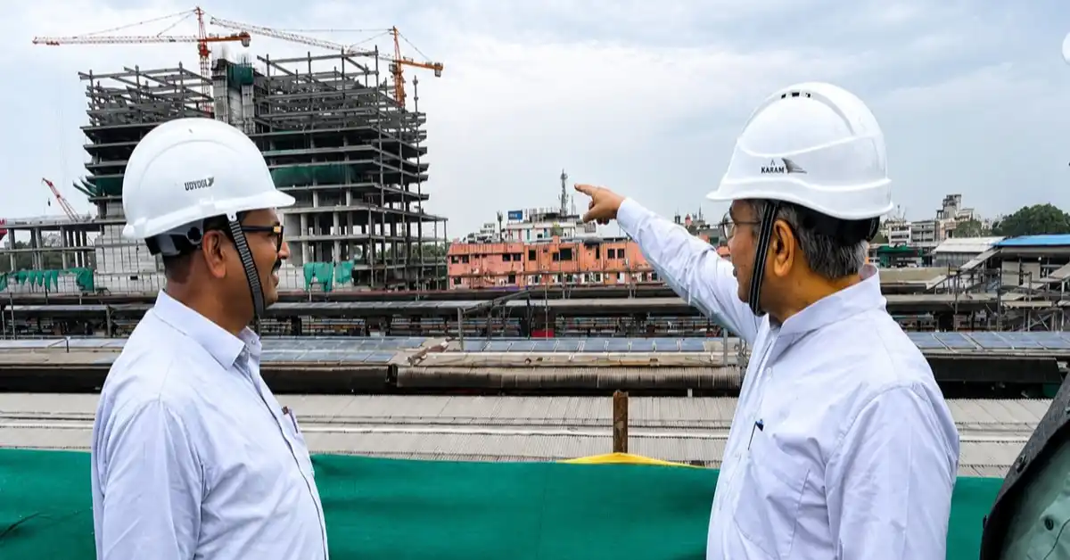 Union Railway Minister Ashwini Vaishnaw reviews construction work at the Ahmedabad Bullet Train Station
