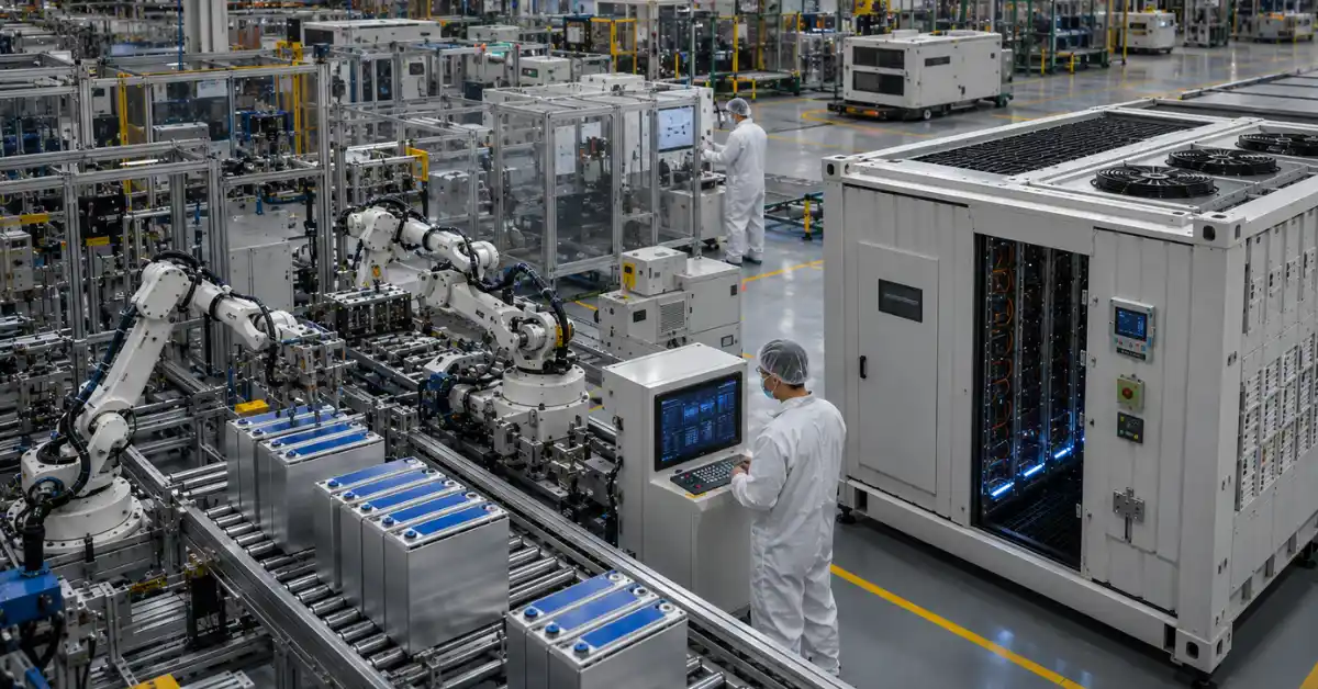 Advanced battery manufacturing facility representing grid-scale battery manufacturing capacity in India