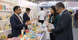 Indian toy manufacturers showcasing Made-in-India products at the Toy Biz International B2B Exhibition 2026