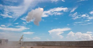 India's VSHORADS missile being launched during a test flight
