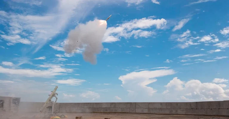 India's VSHORADS missile being launched during a test flight