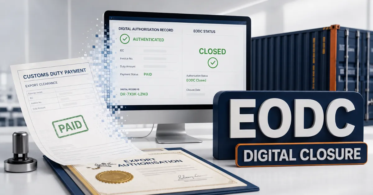 DGFT EODC digital duty payment verification
