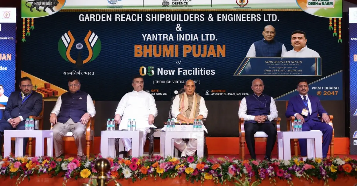 GRSE and YIL Bhumi Pujan ceremony for five expansion projects in West Bengal