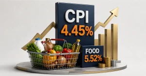 India retail inflation at 4.45% and food inflation at 5.52% in July 2026