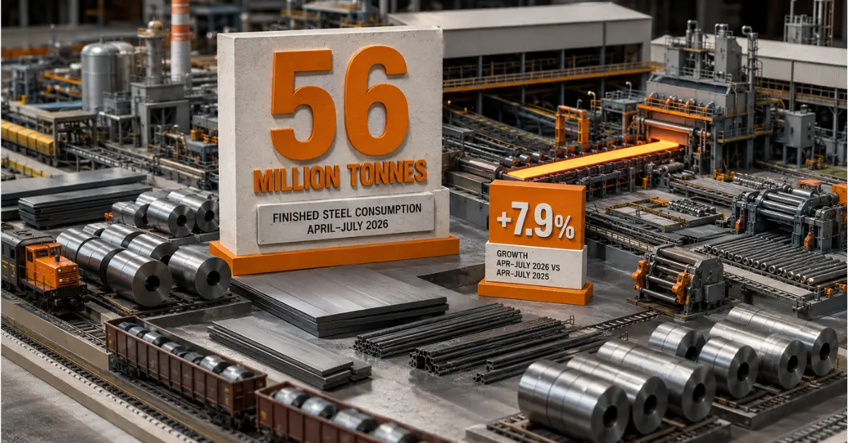 India steel industry production and finished steel consumption