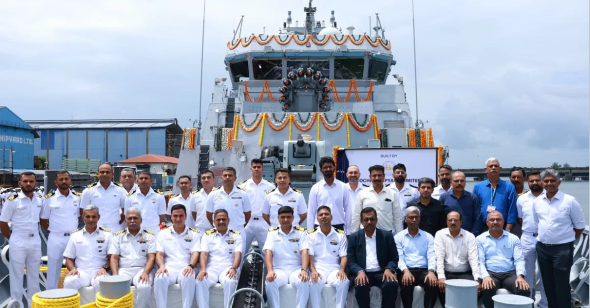 Mangrol ASW shallow water craft delivered by Cochin Shipyard to the Indian Navy