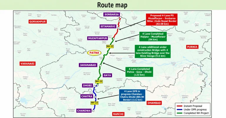 The Infra Post - India's Leading Infrastructure News Platform 6 Muzaffarpur-Sitamarhi-Sonbarsa NH-22 four-laning project approved by the Union Cabinet in Bihar