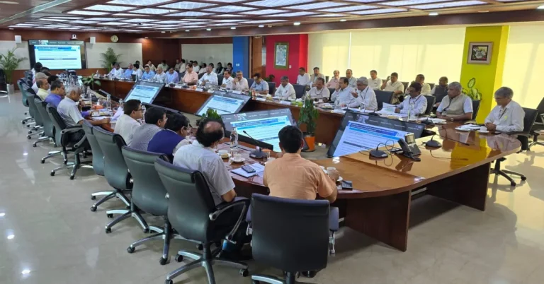 NHAI and NRSB officials during a road safety review meeting in New Delhi