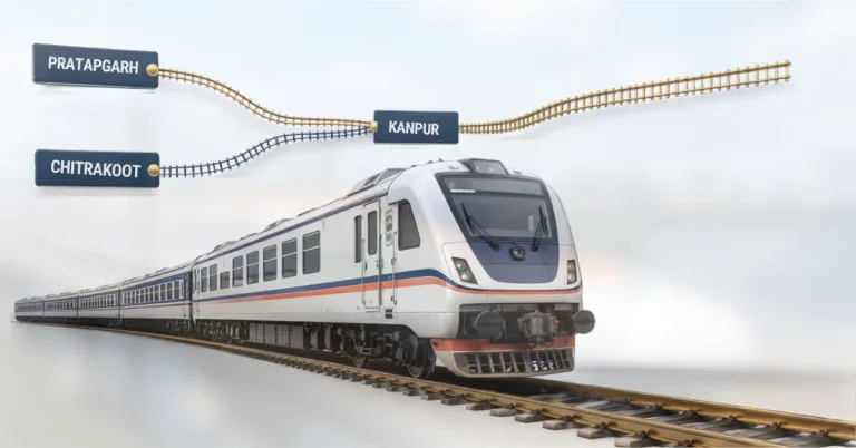 Indian Railways train representing the merged Pratapgarh-Chitrakoot-Kanpur service with increased 24-coach capacity.