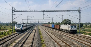 railway multitracking projects featured image showing four railway tracks and ₹9,450 crore investment