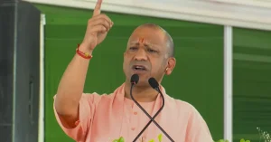 Yogi Adityanath inaugurating and laying foundation stones for development projects worth ₹305 crore in Deoria