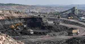 Commercial coal mining operation representing India's coal auction programme