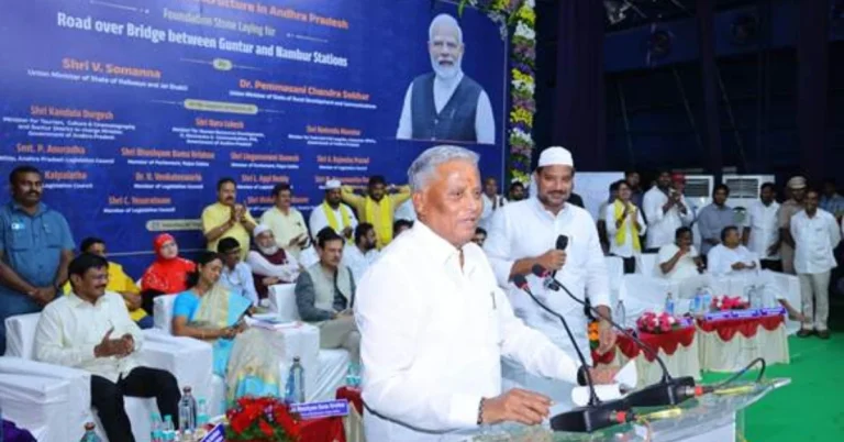 Foundation stone ceremony for Guntur-Nambur Road Over Bridge in Andhra Pradesh