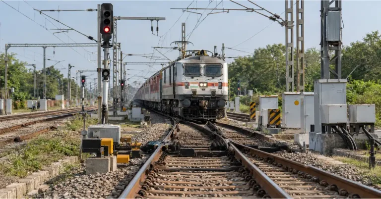 Indian railway signalling corridor with train protection and electronic interlocking equipment