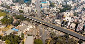 Aerial view of the Indora-Dighori flyover and surrounding road network in Nagpur
