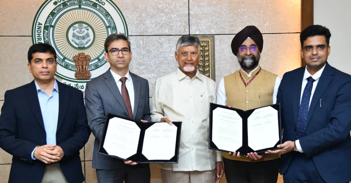 Mazagon Dock officials and Andhra Pradesh representatives during the Dugarajapatnam greenfield shipyard MoU signing