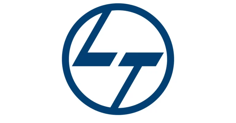 Blue circular Larsen & Toubro (L&T) corporate logo representing the company involved in the Tashkent airport terminal contract.